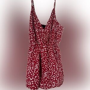 Shein Red Floral Sleeveless Romper